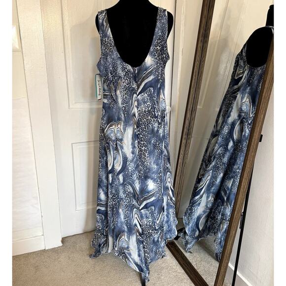 Never Worn Vintage Deadstock Y2K Leopard Blue Joseph Ribkoff Dress Size 14 - Picture 6 of 7